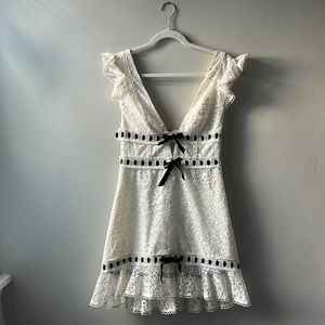 For Love and Lemons White Lace Mini Dress